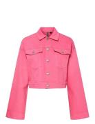 Pcsvala Denim Jacket Jakke Denimjakke Pink Pieces