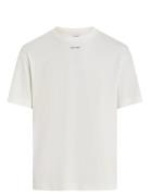 Nano Logo Interlock T-Shirt Tops T-Kortærmet Skjorte White Calvin Klei...