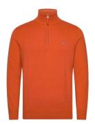 Classic Cotton Half Zip Tops Knitwear Half Zip Jumpers Orange GANT