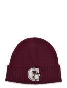 G Badge Beanie Beanie Accessories Headwear Beanies Burgundy GANT