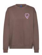 Over D Crew_B_3 Tops Sweatshirts & Hoodies Sweatshirts Brown HUGO BLUE