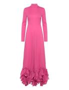 Chiffon Maxi Ruffle Dress Maxikjole Festkjole Pink ROTATE Birger Chris...