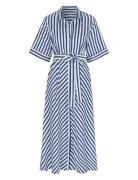 Astrid Striped Dress Knælang Kjole Navy Newhouse
