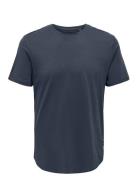 Onsmatt Longy Ss Tee Noos Tops T-Kortærmet Skjorte Navy ONLY & SONS