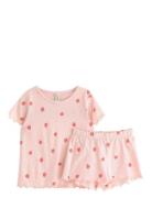 Pyjama Tee Shorts Strawberry F Pyjamassæt Pink Lindex