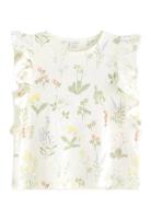 Top Ss Flounces Aop Tops T-shirts Sleeveless White Lindex