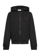 Mini Badge Zip-Through Tops Sweatshirts & Hoodies Hoodies Black Calvin...