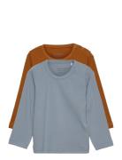 Blouse Ls  Tops T-shirts Long-sleeved T-Skjorte Blue Minymo