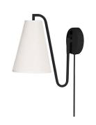 Wall Lamp Lou White Bouclé/Brushed Brass Home Lighting Lamps Wall Lamp...