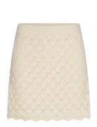 Knitted Crochet Mini Skirt Skirts Short Skirts Cream Gina Tricot