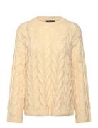 Cable Knitted Sweater Tops Knitwear Jumpers White Gina Tricot