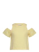 Cut-Out T-Shirt Tops T-Kortærmet Skjorte Yellow Mango