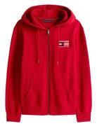 Americana Zip Through Hoody Tops Sweatshirts & Hoodies Hoodies Red Tom...