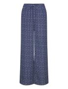 Geo-Print Crepe Wide-Leg Pant Bottoms Trousers Wide Leg Navy Lauren Ra...