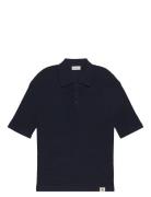 Ss Smth Cttn Wffl Pl Tops Polos Short-sleeved Navy Calvin Klein Jeans