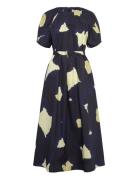 Juhlinta Kehäkukka Knælang Kjole Navy Marimekko