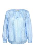 Fqsimi-Blouse Tops Blouses Long-sleeved Blue FREE/QUENT