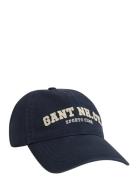 Felt Graphic Washed Cap Accessories Headwear Caps Navy GANT