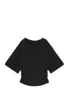 Nlfrebec Ss Rouched Short Top Tops Shirts Short-sleeved Shirts Black L...