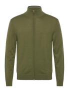 Extrafine Merino Wool Zip Cardigan Tops Knitwear Full Zip Jumpers Khak...