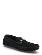 Biafrankie Sneffle Loafer Suede Loafers Flade Sko Black Bianco