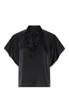 Beckiabbwendi Blouse Tops Blouses Short-sleeved Black Bruuns Bazaar