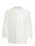 Rwella 3/4 Regular Shirt Tops Blouses Short-sleeved White Rosemunde
