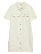 Vmjennie Ss Short Denim Dress Ga Noos Knælang Kjole White Vero Moda