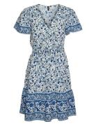 Vmmilan Ss Short Dress Wvn Ga Kort Kjole Blue Vero Moda