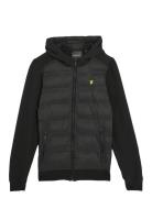 Hybrid Hoodie Tops Sweatshirts & Hoodies Hoodies Black Lyle & Scott