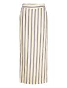 Striped Linen Skirt Skirts Maxi Skirts Beige Mango
