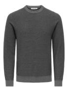 Onsmiguel Reg 12 Structure Crew Knit Tops Knitwear Round Necks Grey ON...