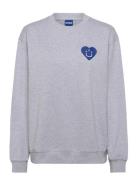 Over D Crew_B_3 Tops Sweatshirts & Hoodies Sweatshirts Grey HUGO BLUE