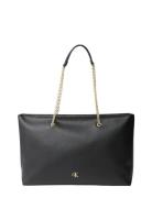 Minimal Monogram Chain Tote Bags Totes Black Calvin Klein