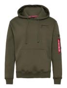 Back Print Hoodie Tops Sweatshirts & Hoodies Hoodies Khaki Green Alpha...