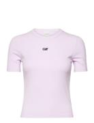 A- Modal Rib Tee  Tops T-shirts & Tops Short-sleeved Pink Calvin Klein...