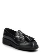 Tassel Squarish Toe Lthr Loafer Sko Flade Black Tommy Hilfiger