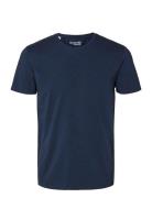 Slhnewpima Ss O-Neck Tee Noos Tops T-Kortærmet Skjorte Navy Selected