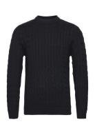 Slhryan Structure Crew Neck Tops Knitwear Round Necks Black Selected