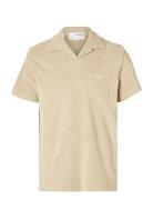 Slhrelax-Terry Ss Resort Polo Ex Tops Polos Short-sleeved Beige Select...