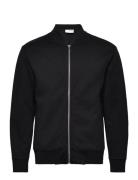 Slhmack Sweat Bomber Ls Noos Bomberjakke Jakke Black Selected