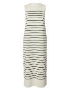 Slfberga Sl Knit Dress Knælang Kjole Cream Selected