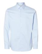 Slhslim-Performance Shirt Ls Noos Tops Shirts Business Blue Selected