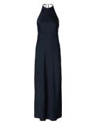 Slfannie Halterneck Maxi Dress D2 Maxikjole Festkjole Navy Selected