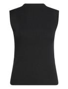 Slflura Lurex Sl Knit High Neck Vests Knitted Vests Black Selected