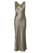 Slfselene Sl Cowl Back Midi Dress B Knælang Kjole Silver Selected