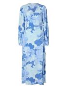 Slfsusie L/S Aop Ankle Wrap Dress Noos Maxikjole Festkjole Blue Select...