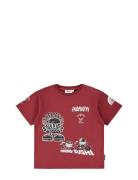 Rodney Tops T-Kortærmet Skjorte Burgundy Molo