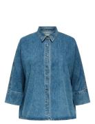 Cargrace 3/4 Dnm Shirt Tai Noos Tops Shirts Denim Shirts Blue ONLY Car...