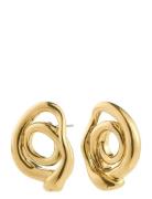 Unfold Earrings Gold-Plated Accessories Jewellery Earrings Studs Gold ...
